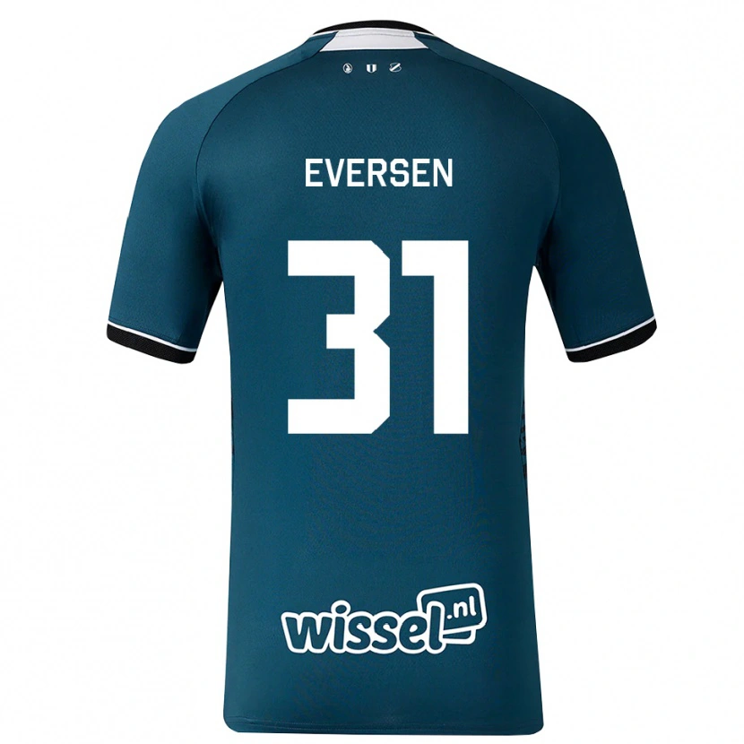 Danxen Kvinnor Justin Eversen #31 Mörk Skiffergrå Vit Bortatröja Matchtröjor 2026/27 Tröjor T-Tröja