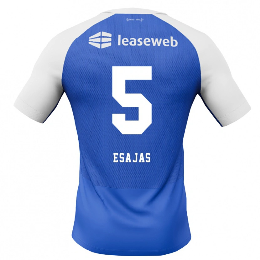 Danxen Kvinnor Jeremiah Esajas #5 Kornblå Röd Vit Bortatröja Matchtröjor 2026/27 Tröjor T-Tröja