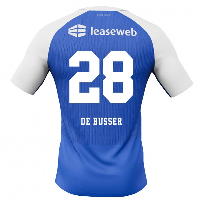 Danxen Kvinnor Jari De Busser #28 Kornblå Röd Vit Bortatröja Matchtröjor 2026/27 Tröjor T-Tröja