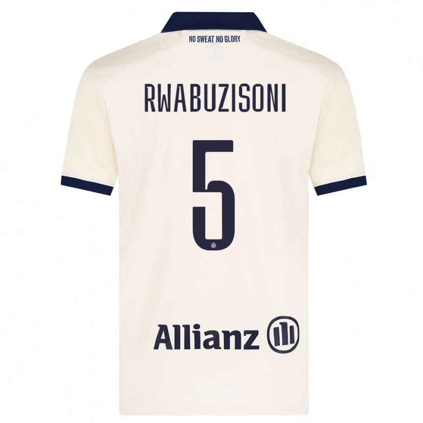 Danxen Kvinnor Noah Rwabuzisoni #5 Beige Svart Bortatröja Matchtröjor 2026/27 Tröjor T-Tröja