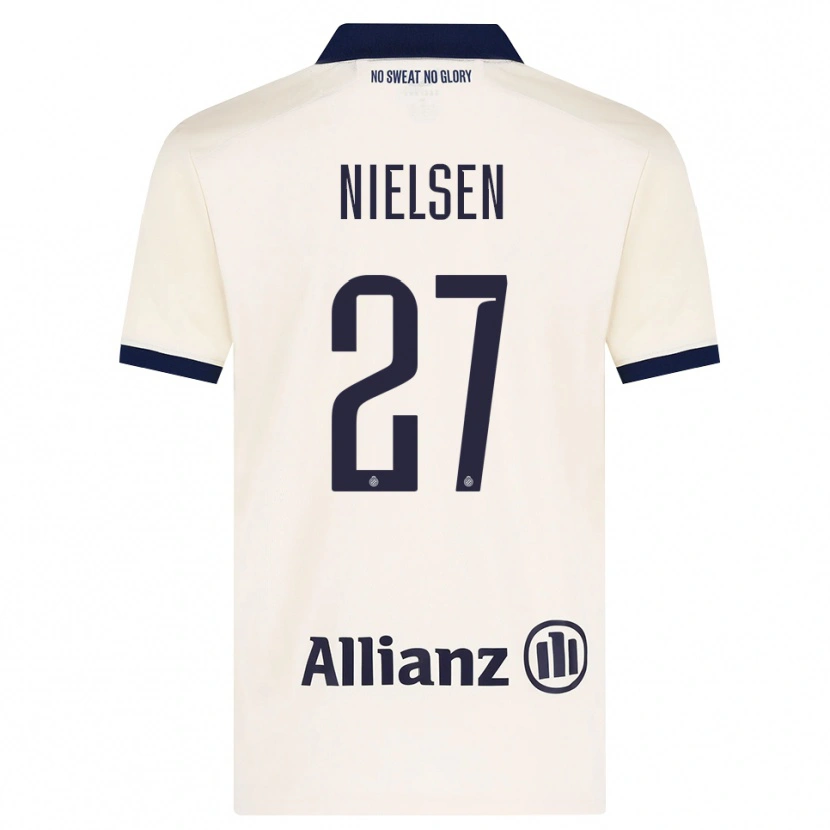 Danxen Kvinnor Casper Nielsen #27 Beige Svart Bortatröja Matchtröjor 2026/27 Tröjor T-Tröja