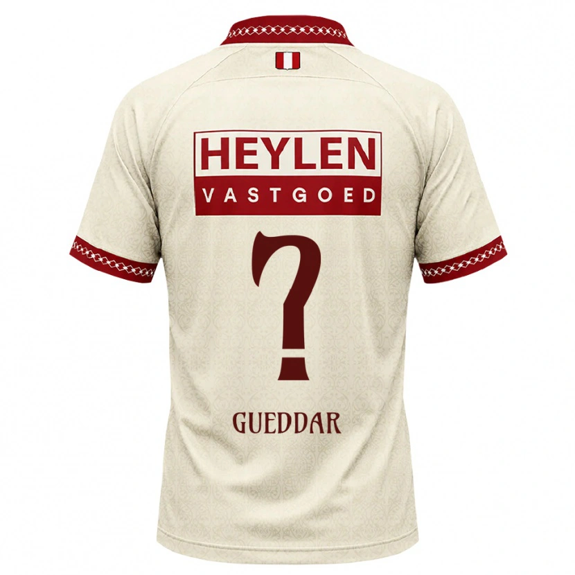 Danxen Kvinnor Zakaria Gueddar #0 Beige Röd Bortatröja Matchtröjor 2026/27 Tröjor T-Tröja