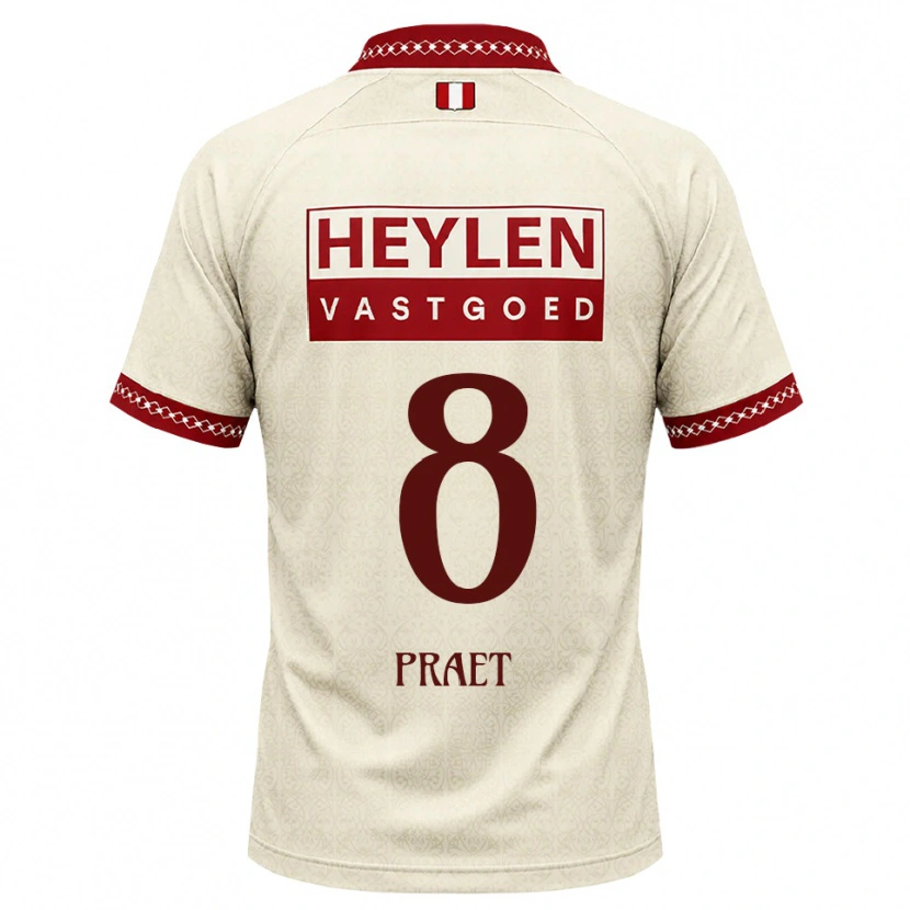 Danxen Kvinnor Dennis Praet #8 Beige Röd Bortatröja Matchtröjor 2026/27 Tröjor T-Tröja