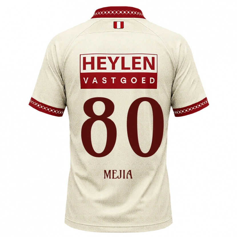 Danxen Kvinnor Carlos Mejia #80 Beige Röd Bortatröja Matchtröjor 2026/27 Tröjor T-Tröja