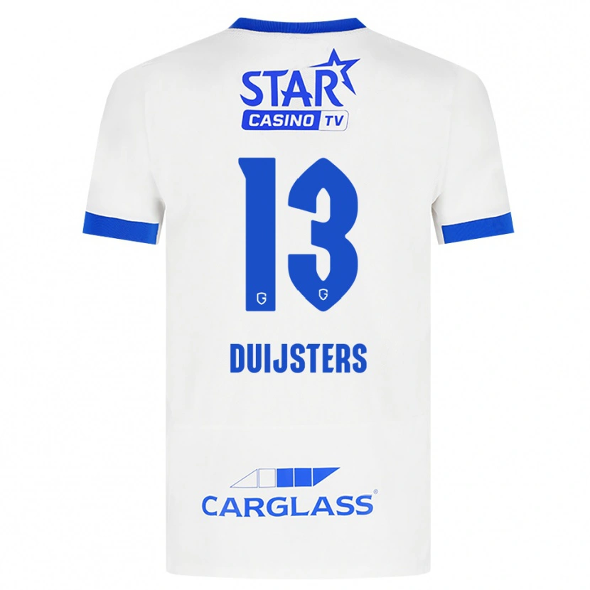 Danxen Kvinnor Gwen Duijsters #13 Vit Blå Bortatröja Matchtröjor 2026/27 Tröjor T-Tröja