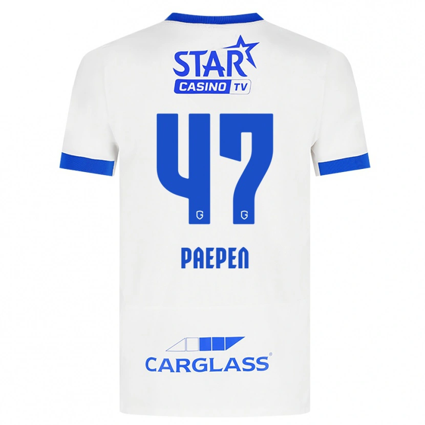 Danxen Kvinnor Sam Paepen #47 Vit Blå Bortatröja Matchtröjor 2026/27 Tröjor T-Tröja