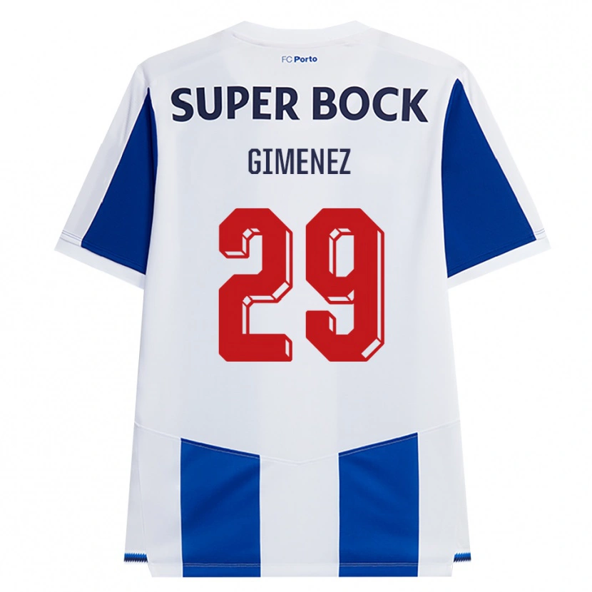 Danxen Kvinnor Santiago Gimenez #29 Blå Vit Röd Hemmatröja Matchtröjor 2026/27 Tröjor T-Tröja