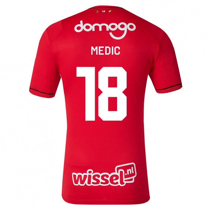 Danxen Kvinnor Jakov Medic #18 Röd Vit Svart Hemmatröja Matchtröjor 2026/27 Tröjor T-Tröja