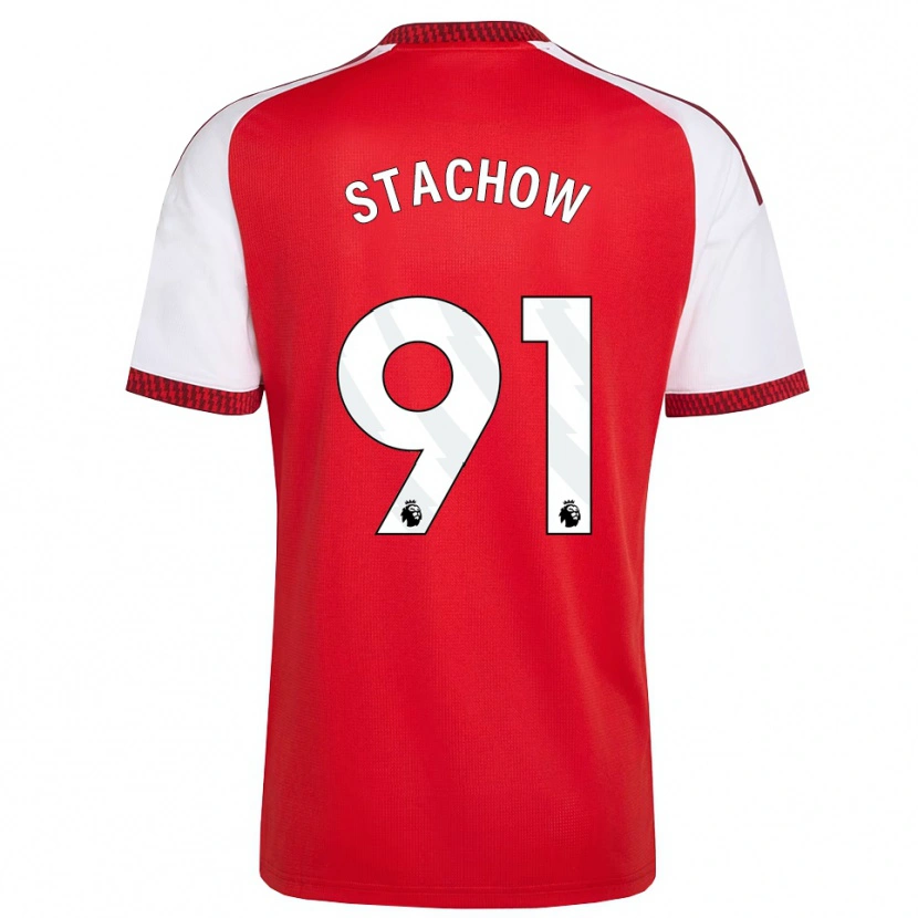 Danxen Barn Patrick Stachow #91 Röd Vit Svart Hemmatröja Matchtröjor 2026/27 Tröjor T-Tröja