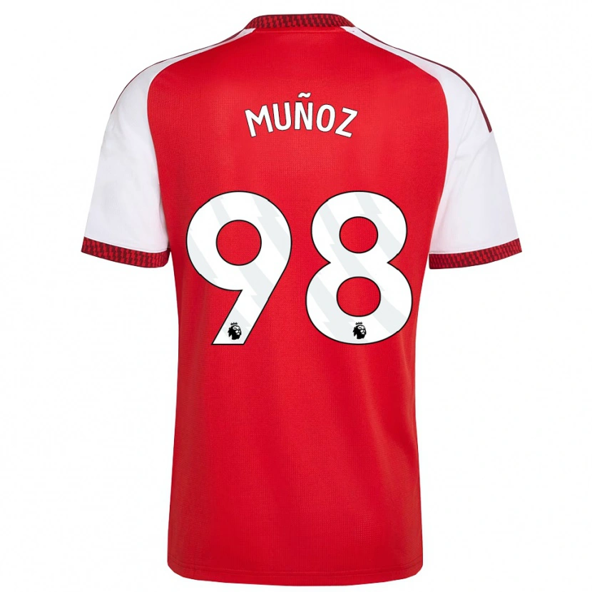 Danxen Barn Luis Muñoz #98 Röd Vit Svart Hemmatröja Matchtröjor 2026/27 Tröjor T-Tröja