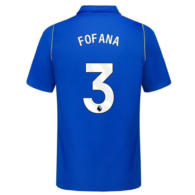 Danxen Barn Wesley Fofana #3 Blå Gul Hemmatröja Matchtröjor 2026/27 Tröjor T-Tröja