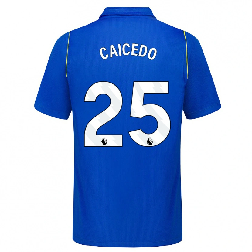 Danxen Barn Moisés Caicedo #25 Blå Gul Hemmatröja Matchtröjor 2026/27 Tröjor T-Tröja