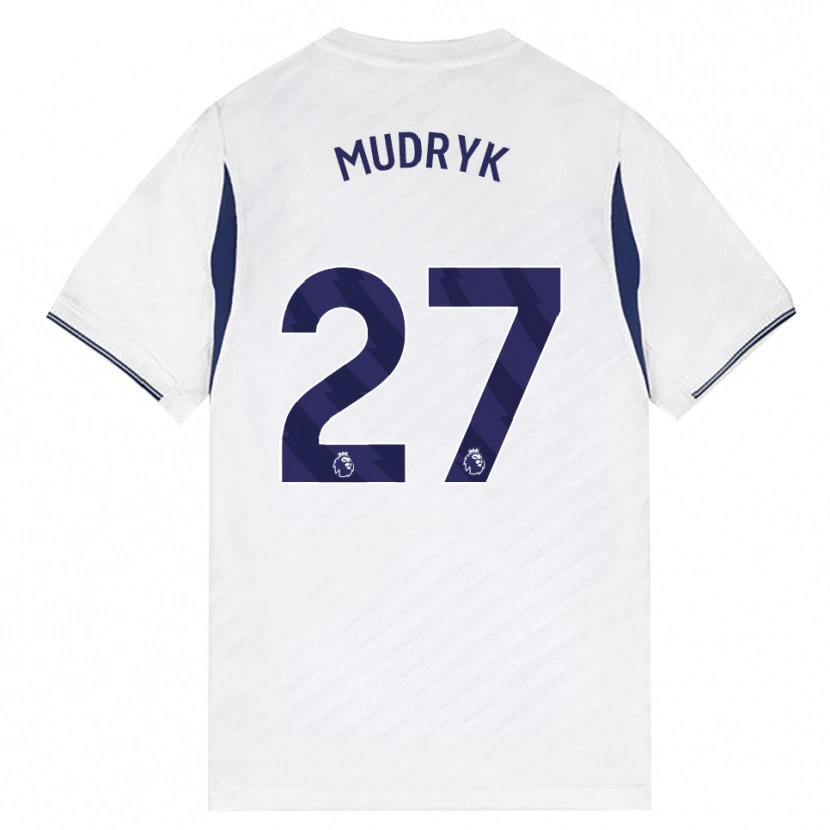 Danxen Barn Mykhaylo Mudryk #27 Vit Röd Lila Hemmatröja Matchtröjor 2026/27 Tröjor T-Tröja