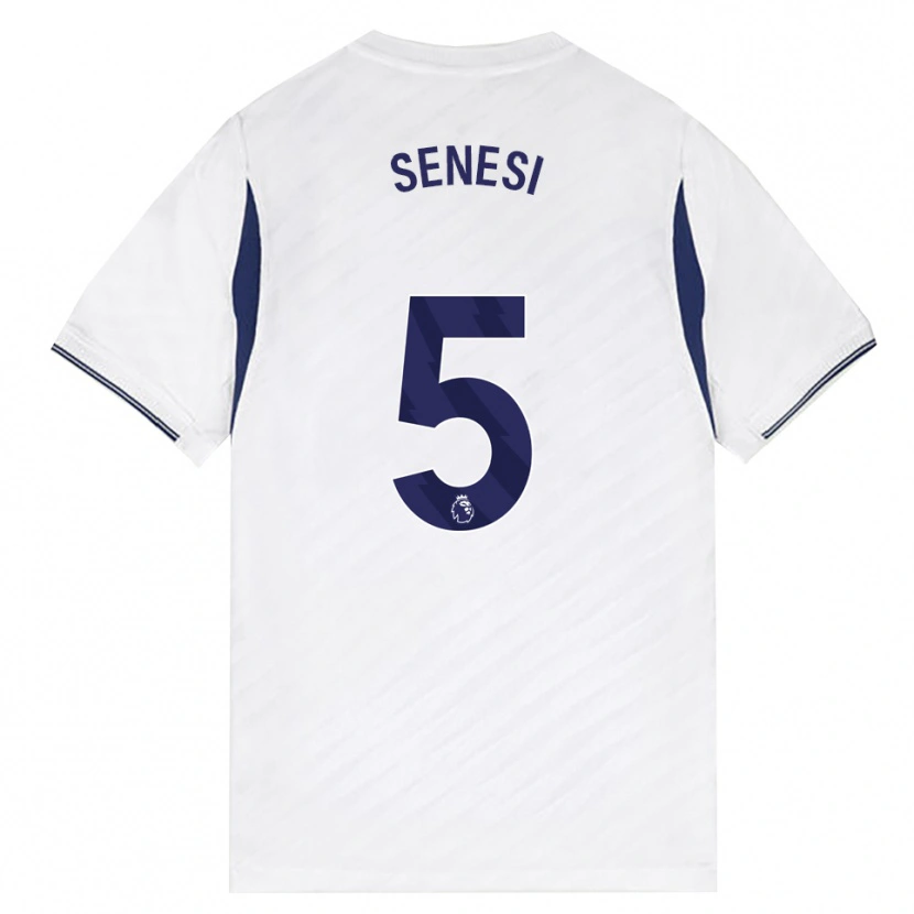 Danxen Barn Marcos Senesi #5 Vit Röd Lila Hemmatröja Matchtröjor 2026/27 Tröjor T-Tröja