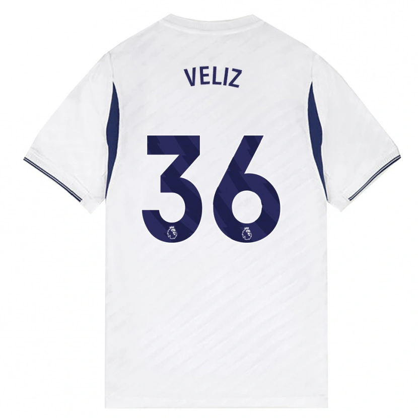 Danxen Barn Alejo Véliz #36 Vit Röd Lila Hemmatröja Matchtröjor 2026/27 Tröjor T-Tröja