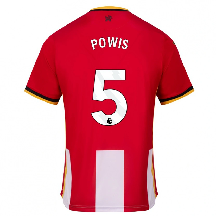 Danxen Barn Isaiah Powis #5 Gul Svart Röd Hemmatröja Matchtröjor 2026/27 Tröjor T-Tröja