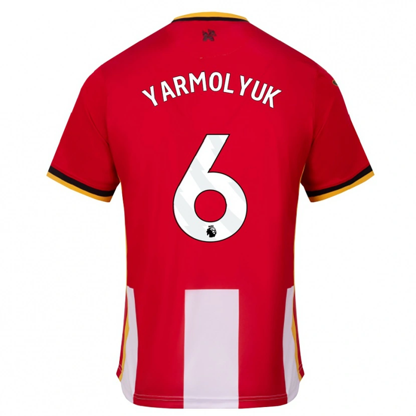 Danxen Barn Yegor Yarmolyuk #6 Gul Svart Röd Hemmatröja Matchtröjor 2026/27 Tröjor T-Tröja