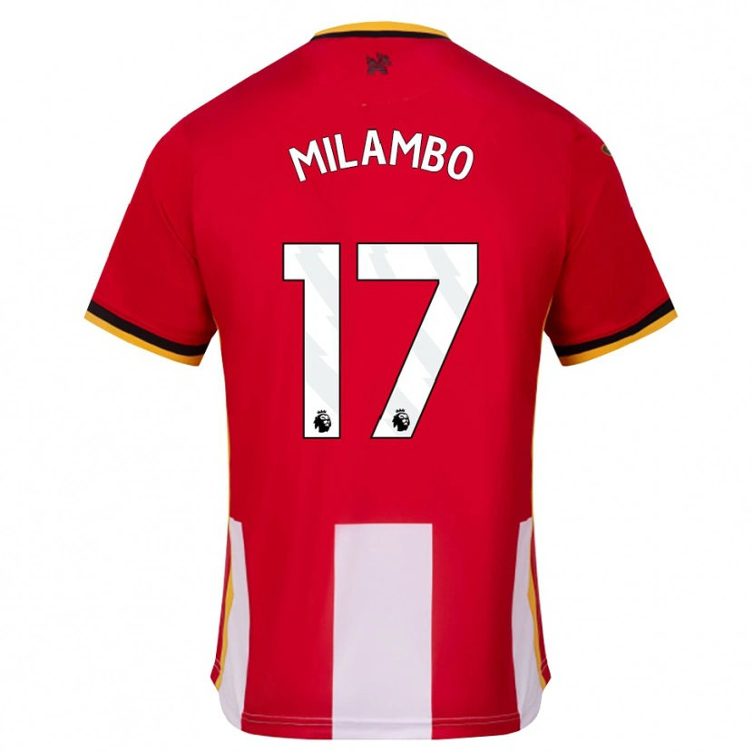 Danxen Barn Antoni Milambo #17 Gul Svart Röd Hemmatröja Matchtröjor 2026/27 Tröjor T-Tröja