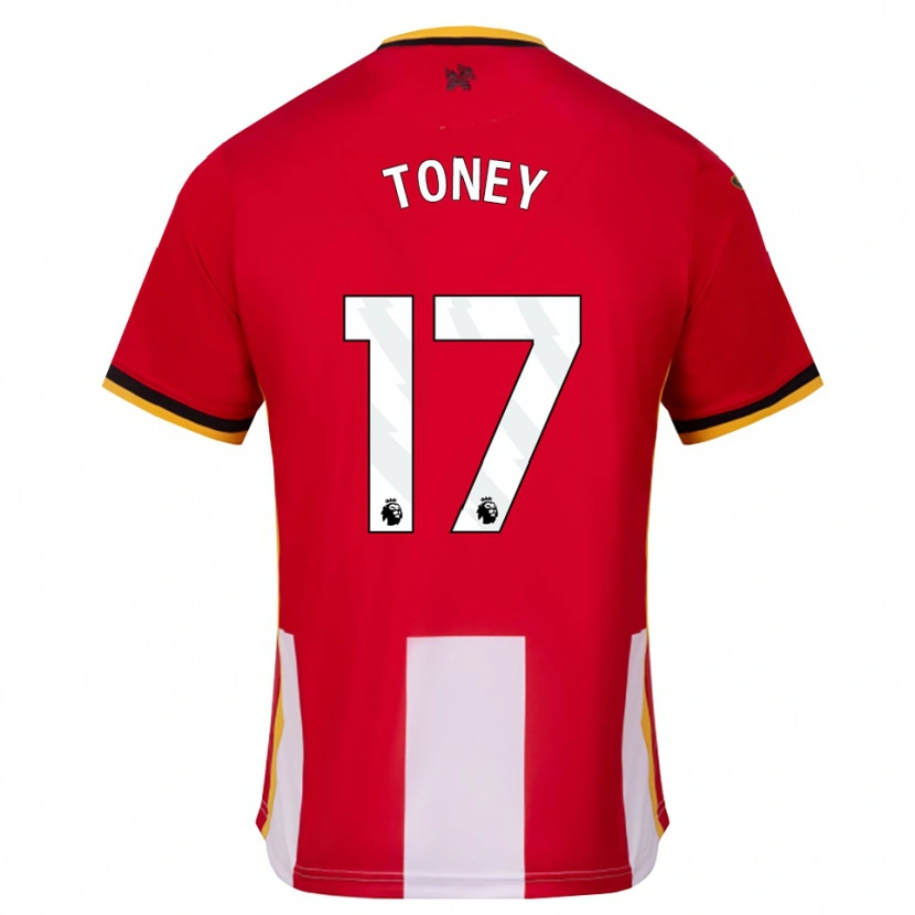 Danxen Barn Ivan Toney #17 Gul Svart Röd Hemmatröja Matchtröjor 2026/27 Tröjor T-Tröja