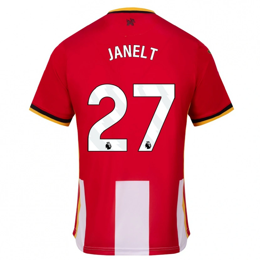 Danxen Barn Vitaly Janelt #27 Gul Svart Röd Hemmatröja Matchtröjor 2026/27 Tröjor T-Tröja