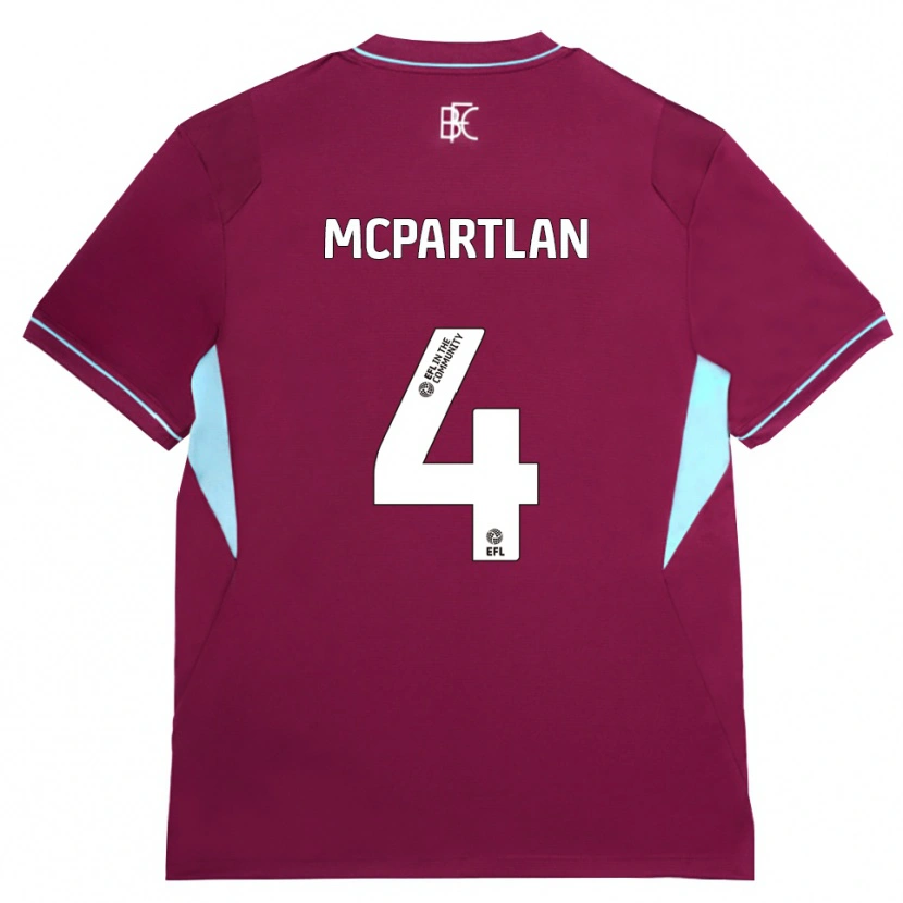 Danxen Barn Brenna Mcpartlan #4 Vinröd Grön Hemmatröja Matchtröjor 2026/27 Tröjor T-Tröja