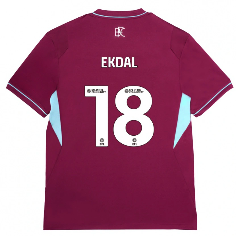 Danxen Barn Hjalmar Ekdal #18 Vinröd Grön Hemmatröja Matchtröjor 2026/27 Tröjor T-Tröja
