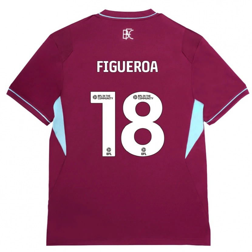 Danxen Barn Keyvan Figueroa #18 Vinröd Grön Hemmatröja Matchtröjor 2026/27 Tröjor T-Tröja