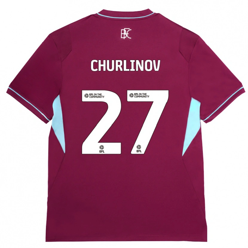 Danxen Barn Darko Churlinov #27 Vinröd Grön Hemmatröja Matchtröjor 2026/27 Tröjor T-Tröja