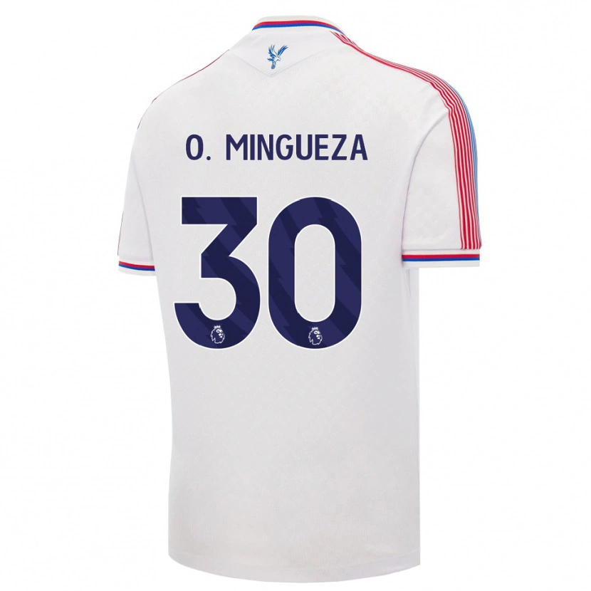Danxen Barn Óscar Mingueza #30 Vit Röd Blå Hemmatröja Matchtröjor 2026/27 Tröjor T-Tröja