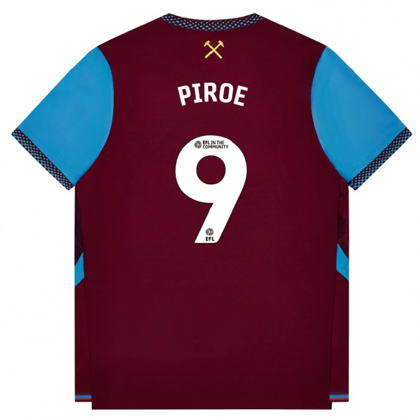 Danxen Barn Joël Piroe #9 Vinröd Kornblå Hemmatröja Matchtröjor 2026/27 Tröjor T-Tröja