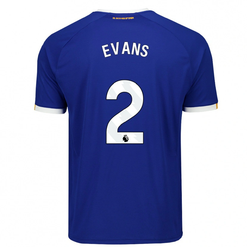 Danxen Barn Lewis Evans #2 Blå Vit Gul Hemmatröja Matchtröjor 2026/27 Tröjor T-Tröja