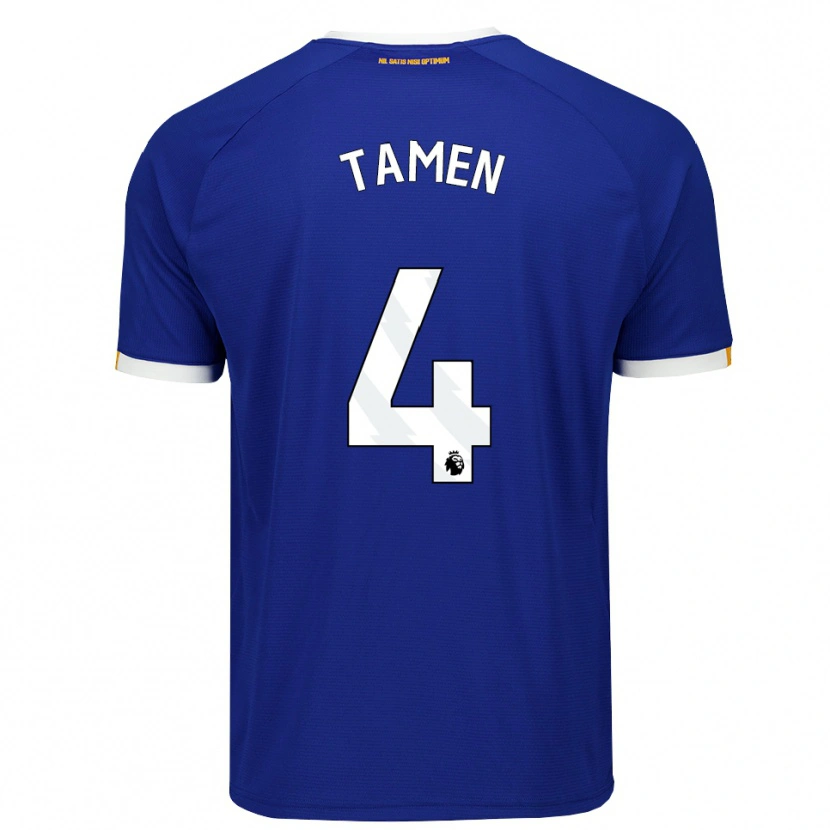 Danxen Barn William Tamen #4 Blå Vit Gul Hemmatröja Matchtröjor 2026/27 Tröjor T-Tröja