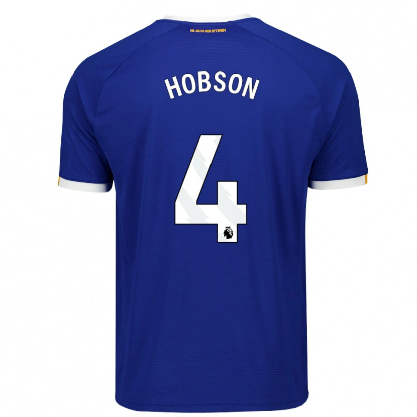 Danxen Barn Issy Hobson #4 Blå Vit Gul Hemmatröja Matchtröjor 2026/27 Tröjor T-Tröja