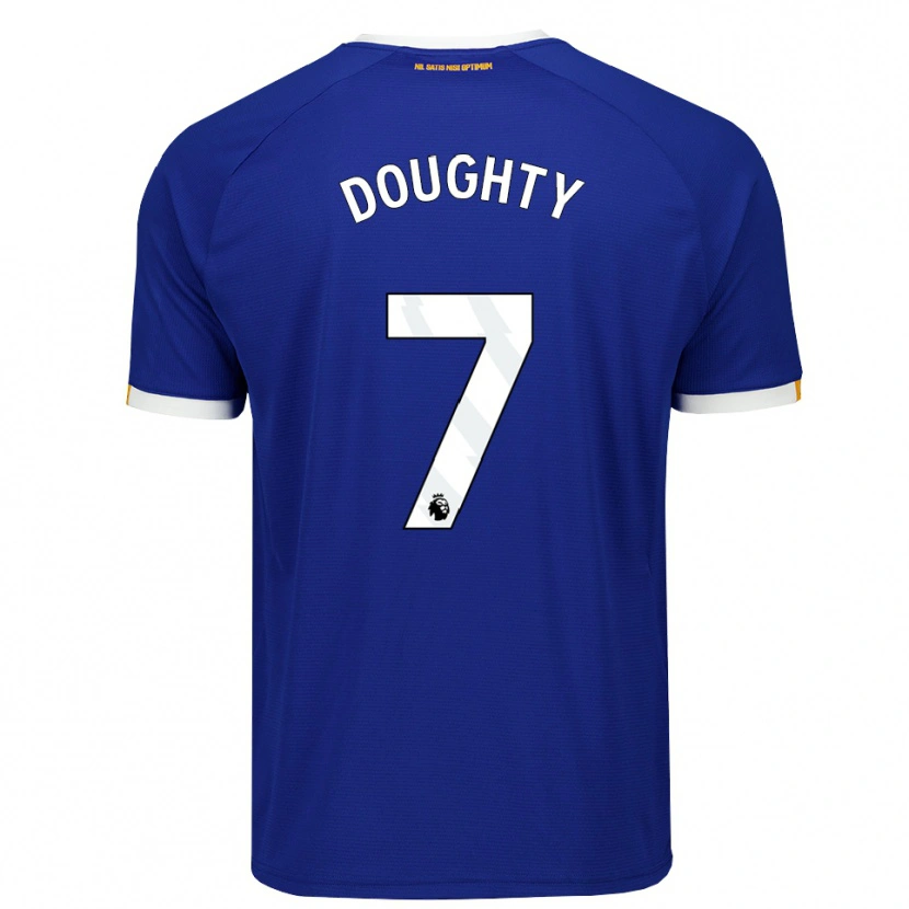 Danxen Barn Jake Doughty #7 Blå Vit Gul Hemmatröja Matchtröjor 2026/27 Tröjor T-Tröja