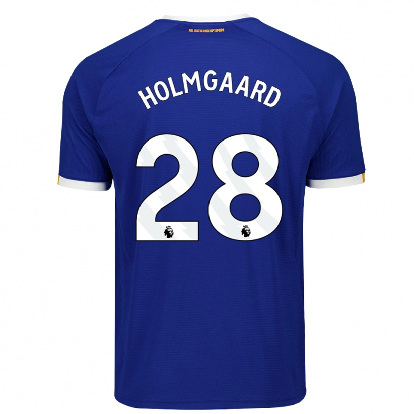 Danxen Barn Karen Holmgaard #28 Blå Vit Gul Hemmatröja Matchtröjor 2026/27 Tröjor T-Tröja