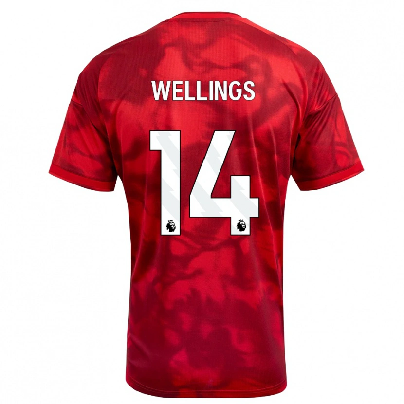 Danxen Barn Charlie Wellings #14 Karmosinröd Vit Hemmatröja Matchtröjor 2026/27 Tröjor T-Tröja