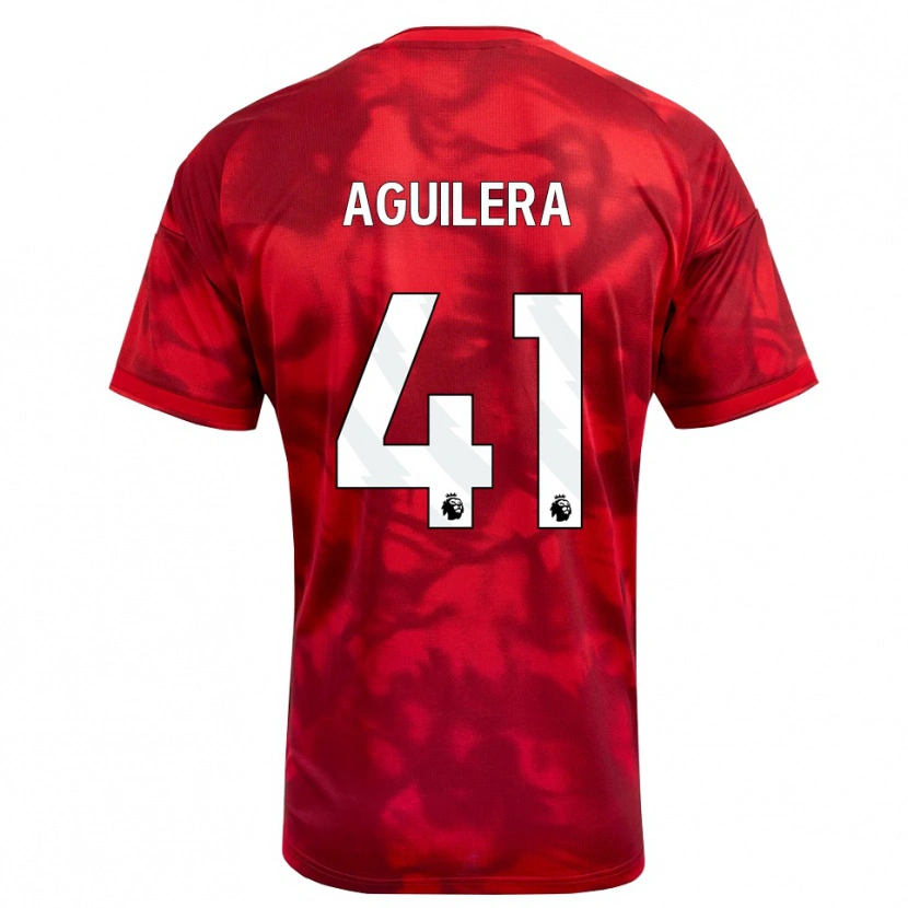 Danxen Barn Brandon Aguilera #41 Karmosinröd Vit Hemmatröja Matchtröjor 2026/27 Tröjor T-Tröja