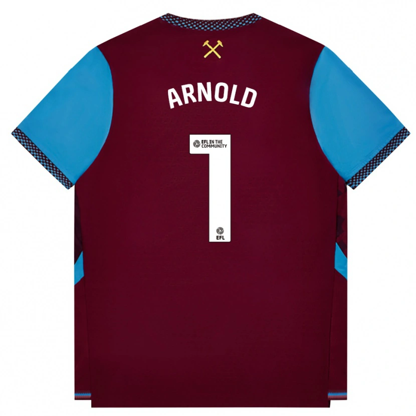 Danxen Barn Mackenzie Arnold #1 Vinröd Kornblå Hemmatröja Matchtröjor 2026/27 Tröjor T-Tröja