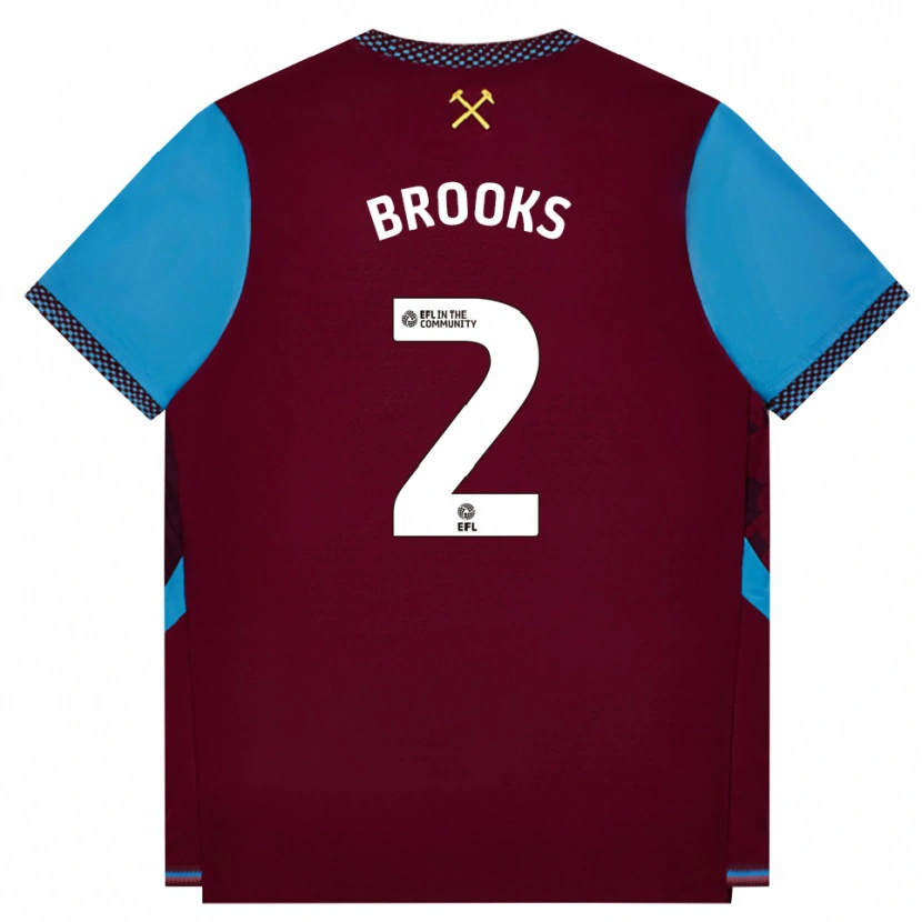 Danxen Barn Connor Brooks #2 Vinröd Kornblå Hemmatröja Matchtröjor 2026/27 Tröjor T-Tröja