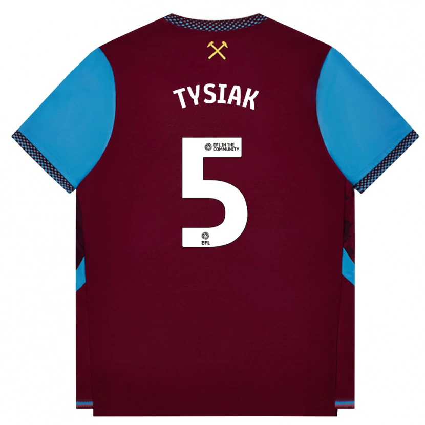 Danxen Barn Amber Tysiak #5 Vinröd Kornblå Hemmatröja Matchtröjor 2026/27 Tröjor T-Tröja
