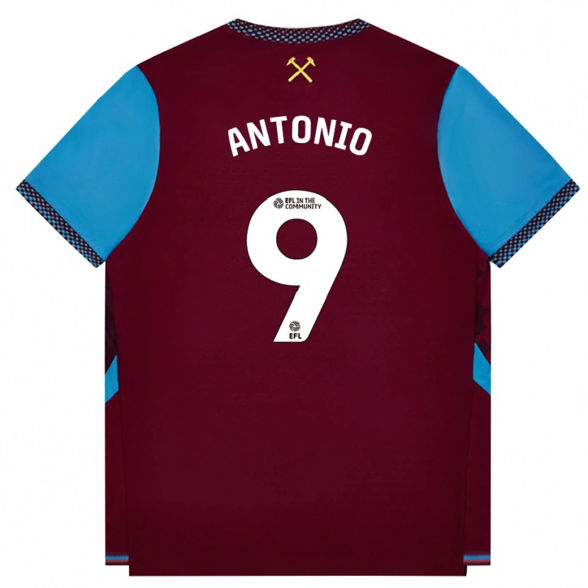 Danxen Barn Michail Antonio #9 Vinröd Kornblå Hemmatröja Matchtröjor 2026/27 Tröjor T-Tröja