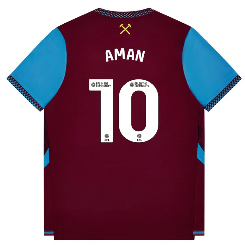 Danxen Barn Abdulkareem Aman #10 Vinröd Kornblå Hemmatröja Matchtröjor 2026/27 Tröjor T-Tröja