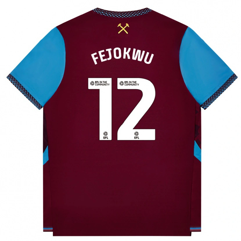 Danxen Barn Emmanuel Fejokwu #12 Vinröd Kornblå Hemmatröja Matchtröjor 2026/27 Tröjor T-Tröja