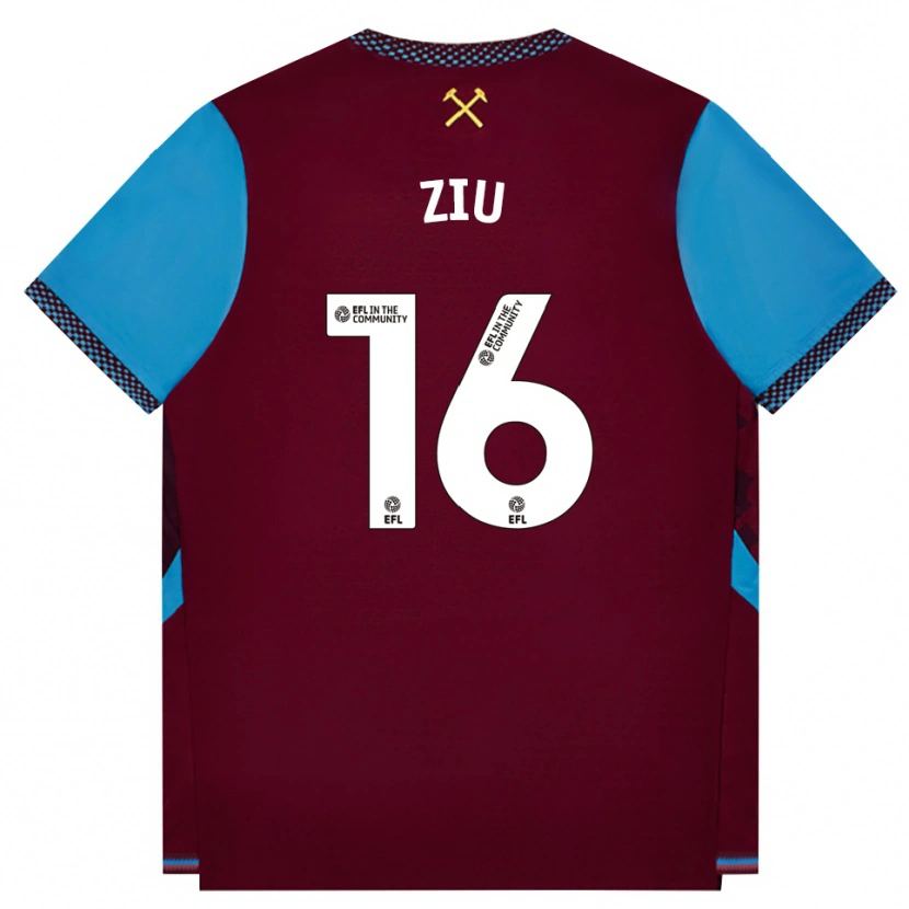 Danxen Barn Jessica Ziu #16 Vinröd Kornblå Hemmatröja Matchtröjor 2026/27 Tröjor T-Tröja