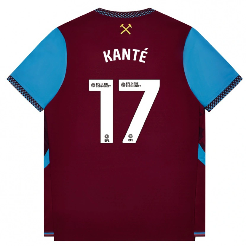 Danxen Barn Mohamadou Kanté #17 Vinröd Kornblå Hemmatröja Matchtröjor 2026/27 Tröjor T-Tröja