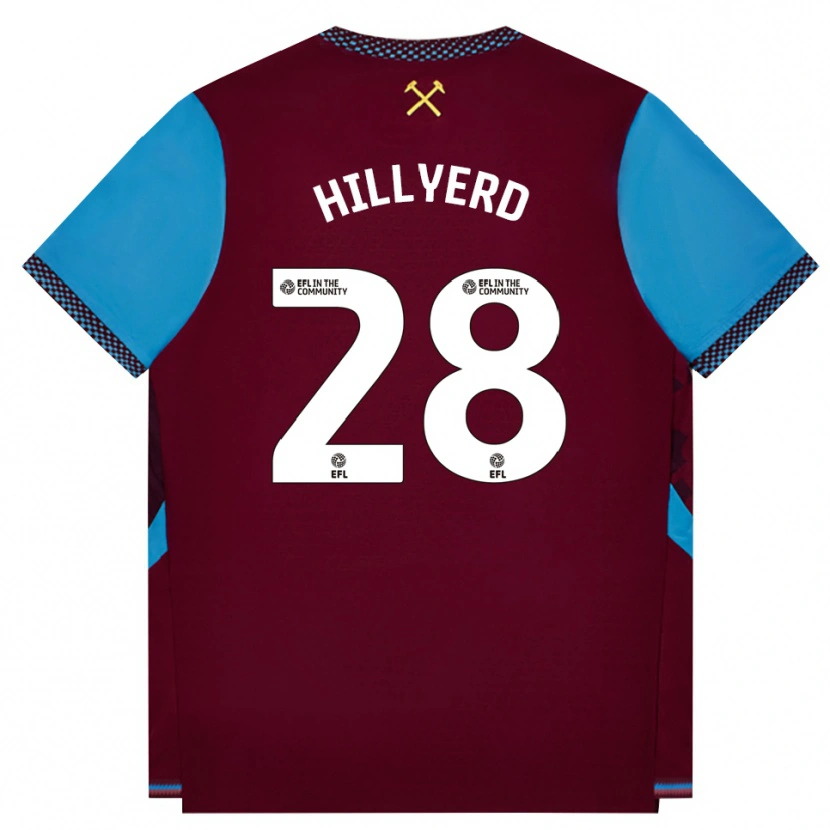 Danxen Barn Sophie Hillyerd #28 Vinröd Kornblå Hemmatröja Matchtröjor 2026/27 Tröjor T-Tröja