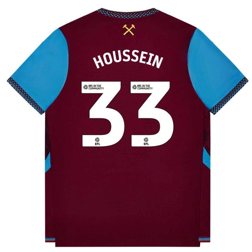 Danxen Barn Halle Houssein #33 Vinröd Kornblå Hemmatröja Matchtröjor 2026/27 Tröjor T-Tröja