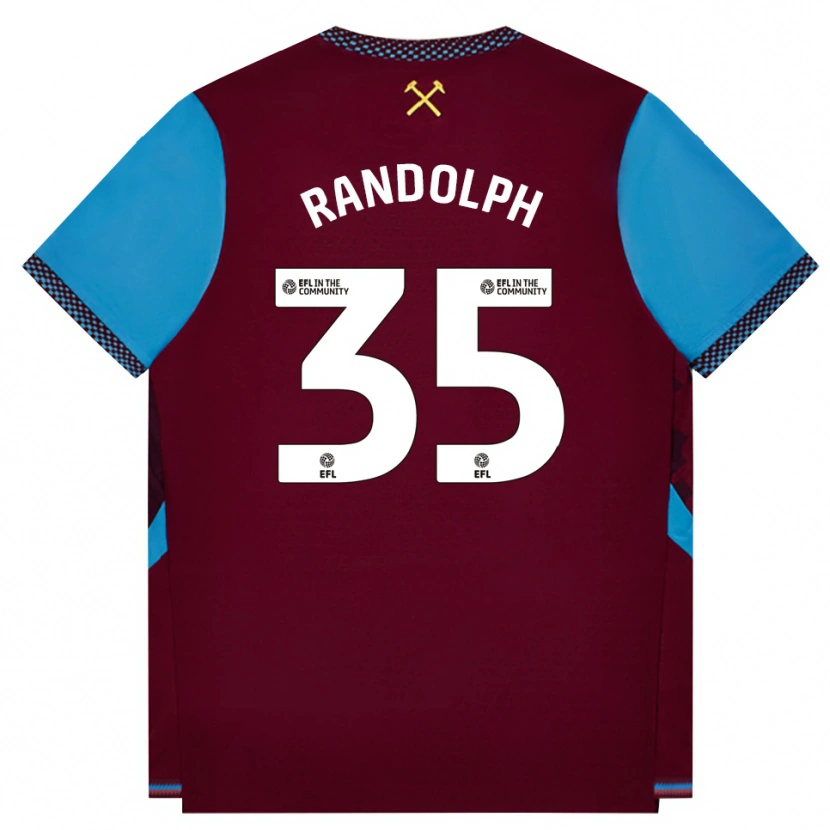 Danxen Barn Darren Randolph #35 Vinröd Kornblå Hemmatröja Matchtröjor 2026/27 Tröjor T-Tröja