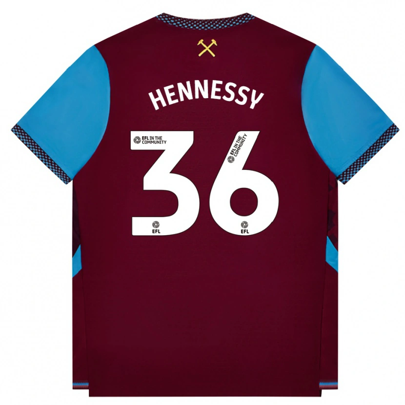 Danxen Barn Alexandra Hennessy #36 Vinröd Kornblå Hemmatröja Matchtröjor 2026/27 Tröjor T-Tröja