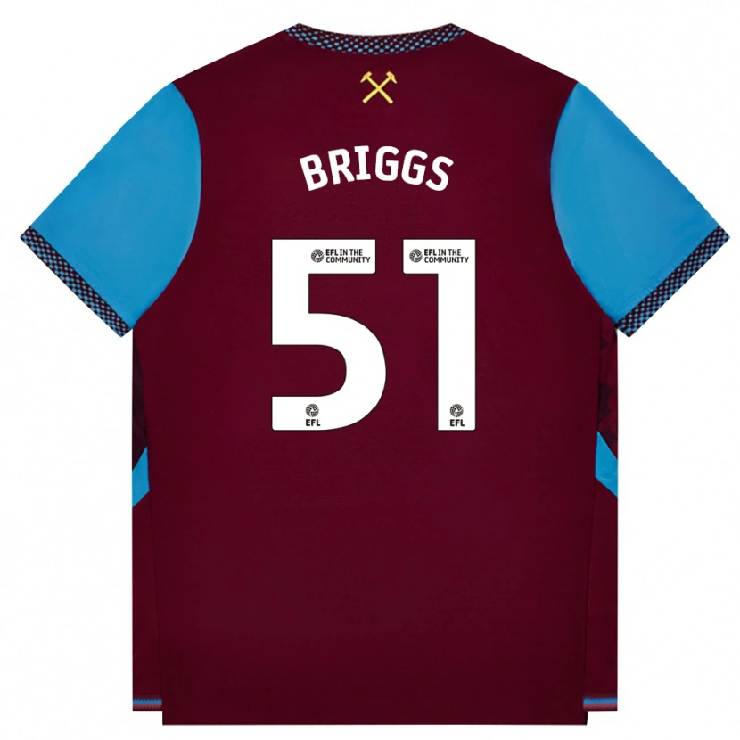 Danxen Barn Josh Briggs #51 Vinröd Kornblå Hemmatröja Matchtröjor 2026/27 Tröjor T-Tröja